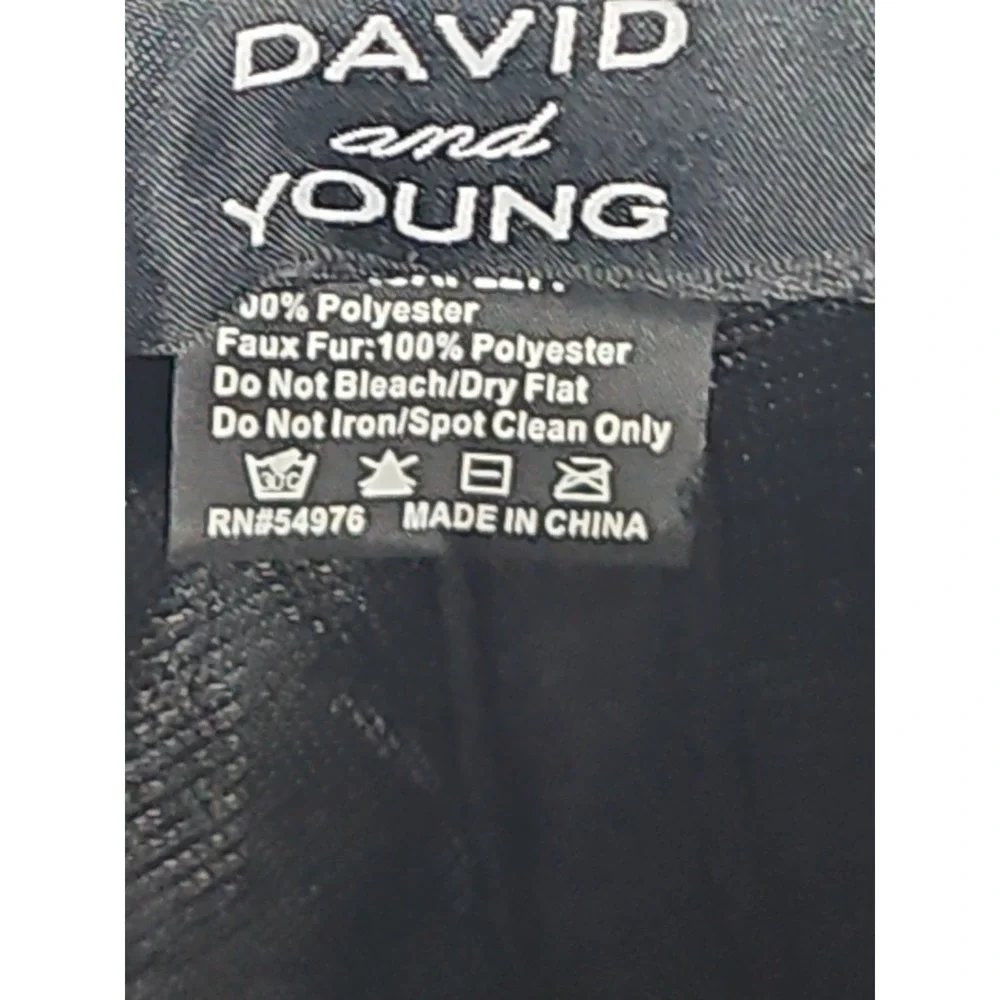 David And Young Cap Black Cat With Ears, Fuzzy, Strap Back, New With Tags